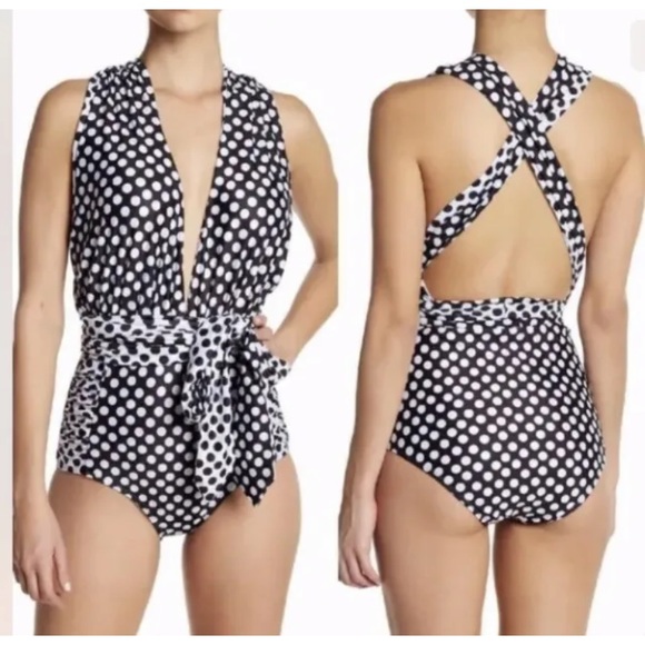 NWT Marilyn Monroe
Convertible One-Piece
Swimwear Size XL Black /White
Polka Dot - Picture 2 of 9